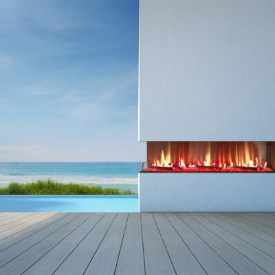 Flare Outdoor Vent Free Left Corner Fireplace