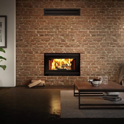 Valcourt Mundo II Wood-Burning Fireplace with Brick Wall